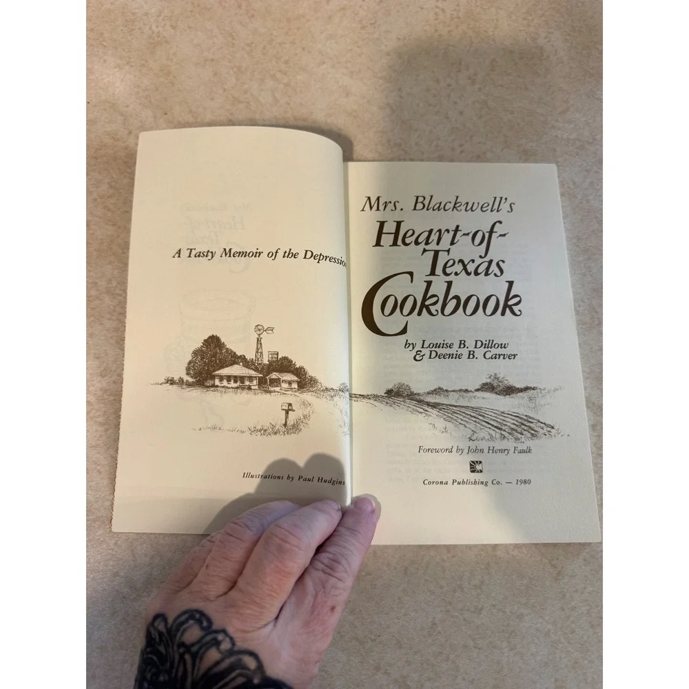Mrs Blackwells Heart of Texas Cookbook Louise B Dillow 1986 Depression Recipes